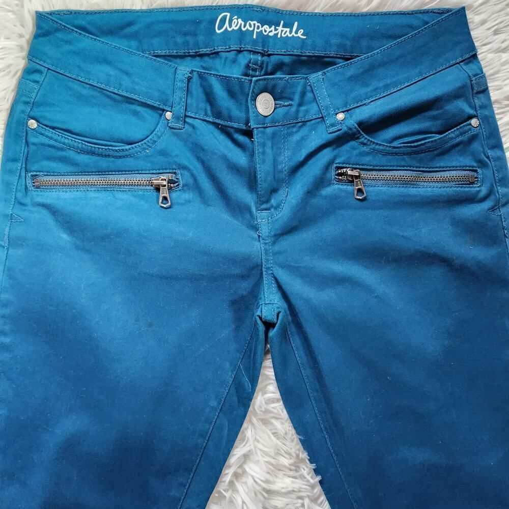 Aeropostale Jegging Pants Teal Green Women's Size 6 Back Pockets